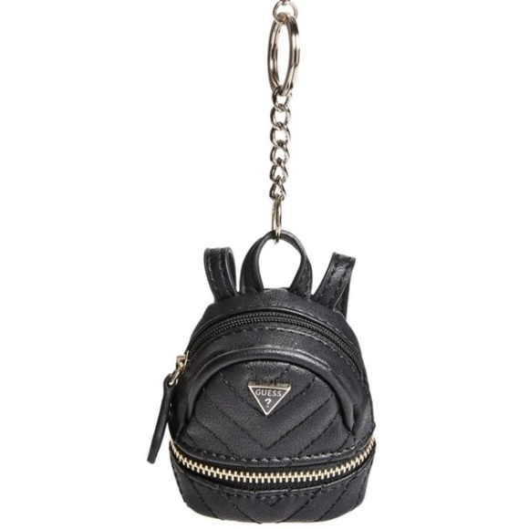 SOLD❌ GUESS Mini Black Buena Backpack Keychain Accessory - Picture 1 of 4